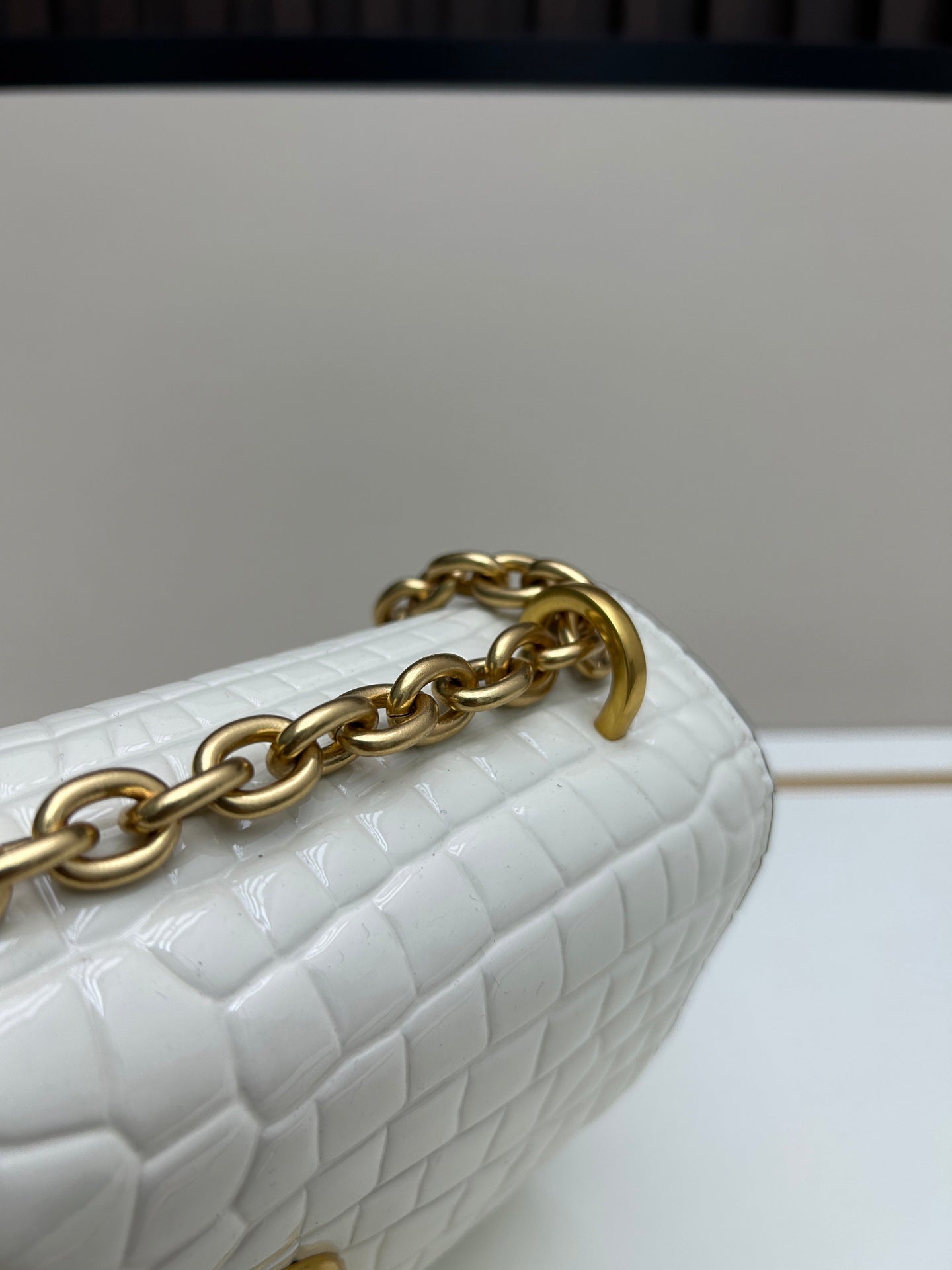 Valentino Vain Shoulder Bag White Embossed Leather Pattern